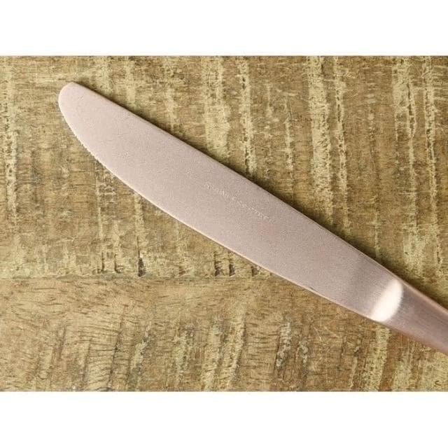高級霧面粉紅玫瑰金質感不鏽鋼餐刀 (交換禮物 聖誕禮物 日本製 新潟燕三条 古英式廚房 刀子)