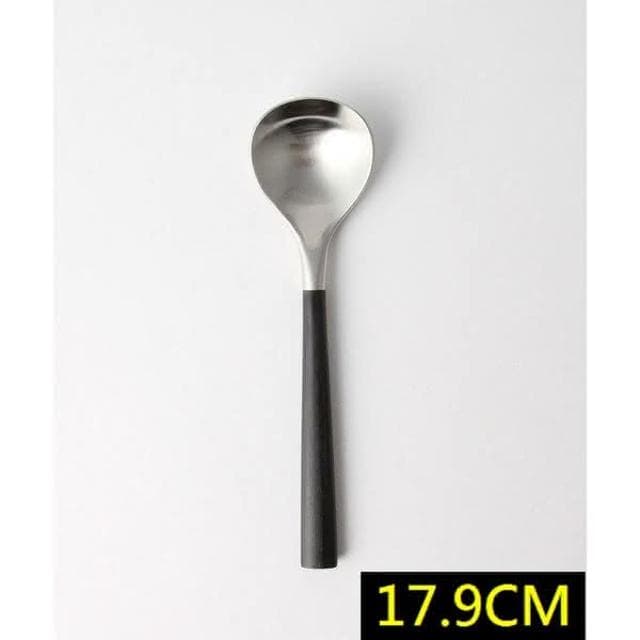 【柳宗理】日本高質感黑柄樺木不鏽鋼湯匙17.9cm(交換禮物 聖誕禮物 餐匙)