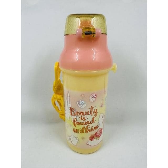 附揹帶/姓名貼 日本2023 美女與野獸 480ml 兒童直飲式水壺 (交換禮物 聖誕禮物 銀離子 PSB5SANAG)