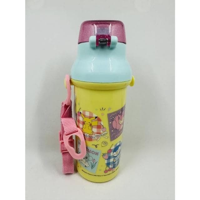 【Skater】附揹帶/姓名貼 日本2023黃色寶可夢 兒童矽膠直飲式水壺 480ml (交換禮物 聖誕禮物 銀離子 PSB5SANAG)