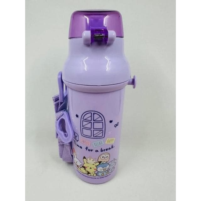【Skater】附揹帶/姓名貼 日本紫色寶可夢皮卡丘 矽膠兒童直飲式水壺 480ml (交換禮物 聖誕禮物 PSB5SANAG)