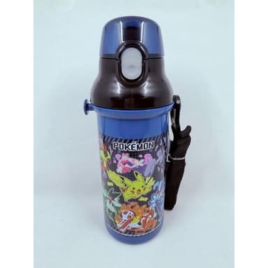 【Skater】附揹帶 日本2025黑色寶可夢皮卡丘抗菌兒童直飲式水壺 480ml (交換禮物 聖誕禮物 PSB5SANAG)