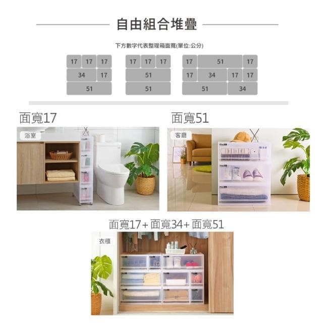 免運/4入裝/聯府 LF3401 抽屜式整理箱 /pp盒/日系風/白色系/百納箱/嬰兒衣物收納/單格抽屜(單格收納箱/換季衣服收納)