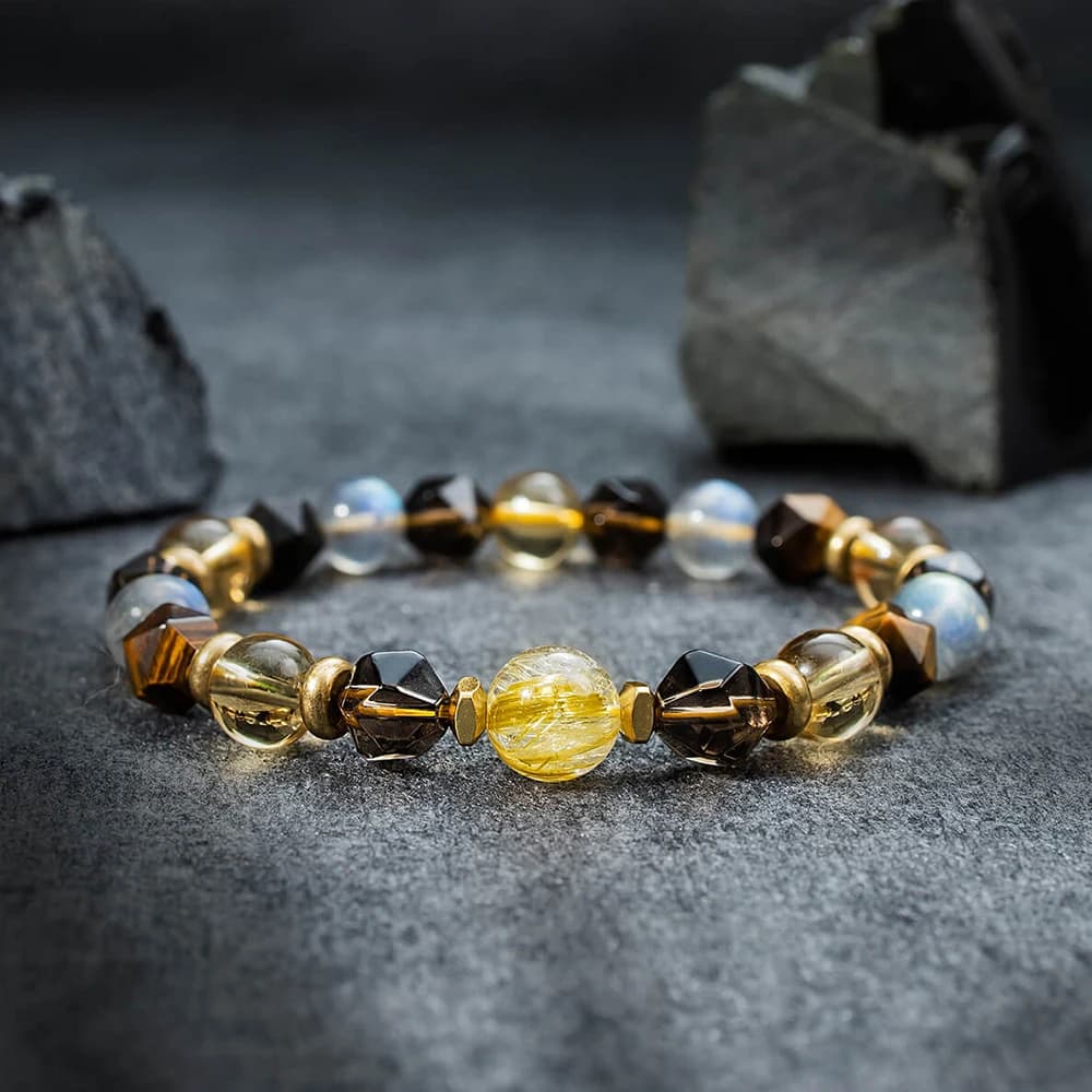 【月色真美】生生不息 l 鈦晶黃虎眼茶晶黃水晶手鍊(B09 嚴選天然水晶 鑑定師把關)