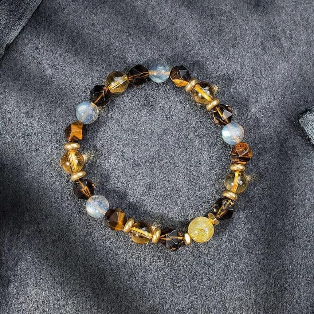 【月色真美】生生不息 l 鈦晶黃虎眼茶晶黃水晶手鍊(B09 嚴選天然水晶 鑑定師把關)
