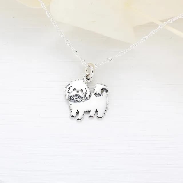 【Angel & Me】馬爾濟斯 狗 犬 s925 純銀 項鍊 情人節 生日禮物