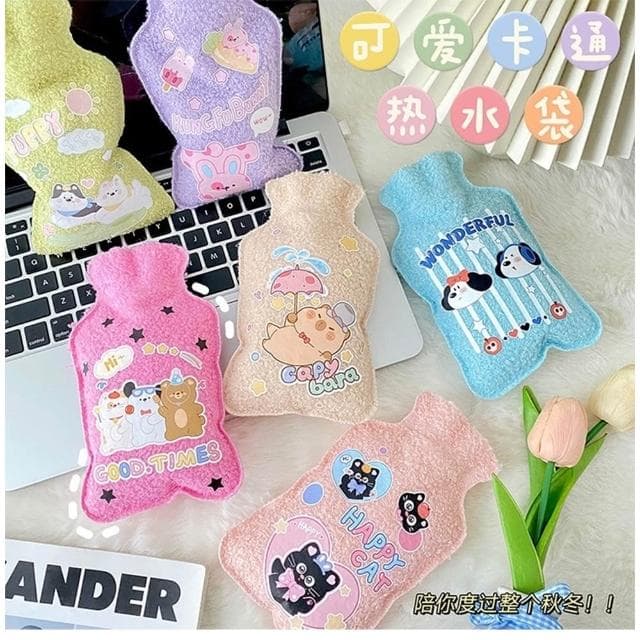 短毛絨 PVC熱水袋 防爆 防漏 住水式暖手熱水袋 暖暖包 暖手袋 熱水袋 保暖熱水袋 暖肚