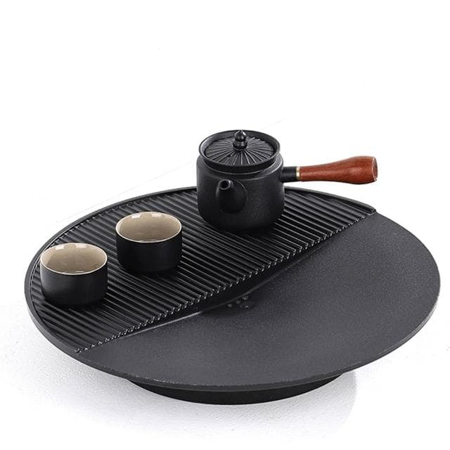 輕奢乾泡臺茶盤辦公室家用茶托盤乾泡盤茶具蓄水盤石英石小茶臺