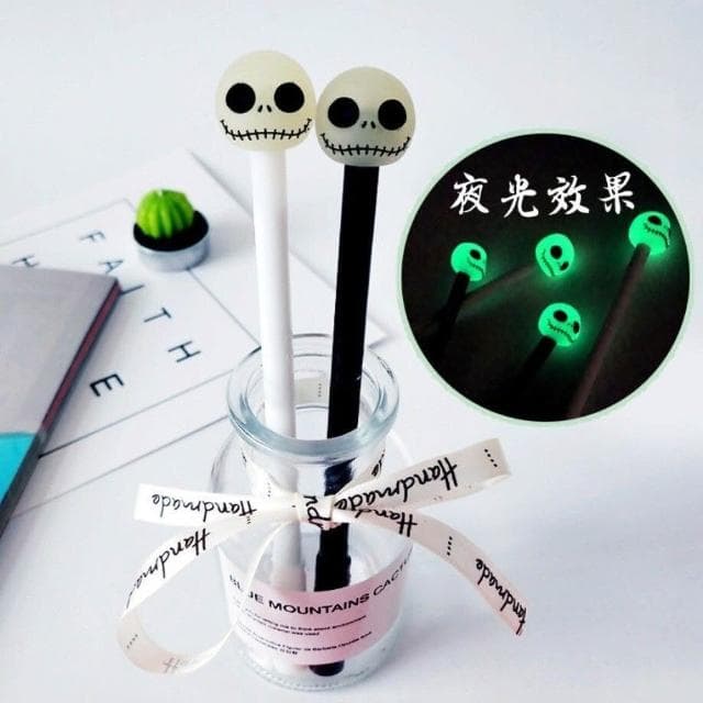 夜光骷髏筆 萬聖節 造型筆 搞笑趣味 韓風可愛創意 仿真筆 婚禮小物 交換禮物