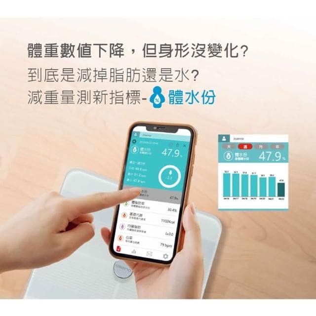 oserio無線心率體脂計FTG-168(七合一檢測/歐瑟若/體脂肪機/藍芽體重計/藍牙傳輸體脂機/母親節禮物)