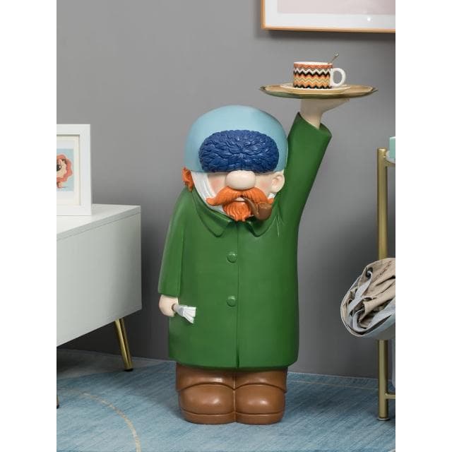 梵高藝術家託盤大型落地擺件創意客廳玄關輕奢家居軟裝飾喬遷禮物