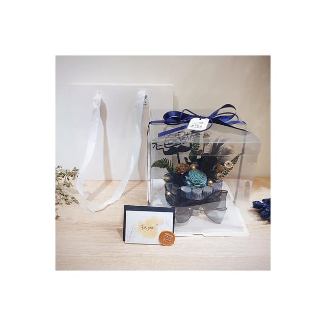 KIRA與花花藝｜永生花有錢花一層蛋糕-霸氣黑(/可放15張/父親節禮物/生日禮物/永生花/有錢花/父親節蛋糕)