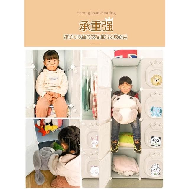 簡易兒童衣櫃家用臥室嬰兒小衣櫥衣服收納女孩掛衣式寶寶儲物櫃子