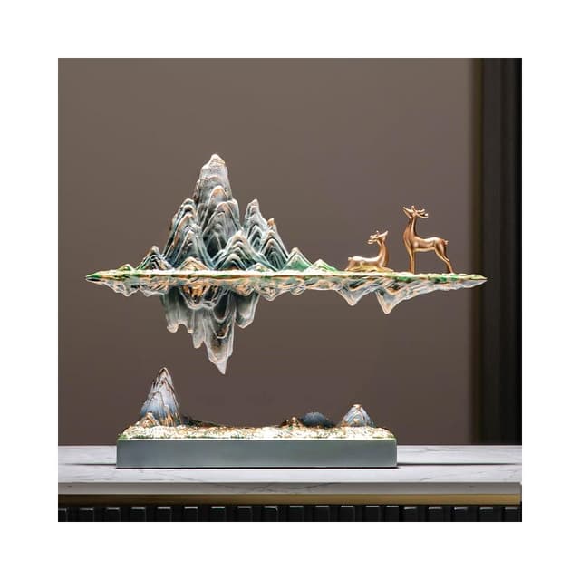 新中式悬浮假山摆件办公室桌面装饰品客厅艺术高级感小众乔迁礼物