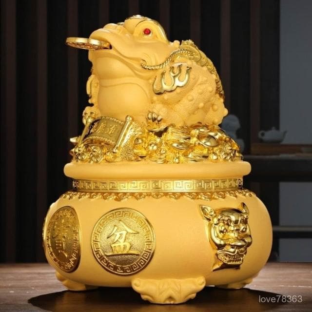 擺件 招財進寶 金蟾蜍 招財擺飾 蟾蜍咬錢 開運 風水擺件 傢居 辦公室 店鋪擺飾 開幕送禮