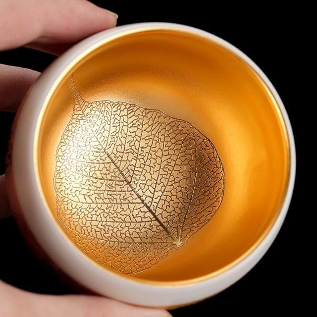 鎏金 主人 杯 茶杯 陶瓷 茶盞 純金 羊脂 玉瓷 白瓷 品茗 杯 功夫 茶杯 茶碗 建盞 純金茶杯 玉瓷茶盞