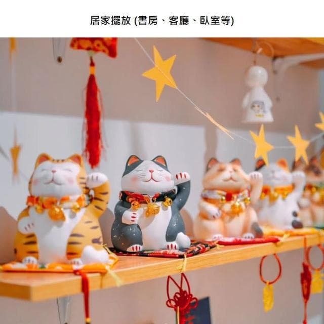 【A&R】招財好運陶瓷貓 袖珍款 三款任選(招財貓 財神爺 生日禮物 開運擺飾 開店送禮 開業禮品 居家擺飾)
