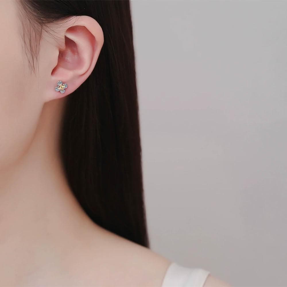 【A&R】莫桑鑽80分星星款耳環附精美禮盒(S925純銀 抗過敏 耳釘 情人節 生日 禮物)