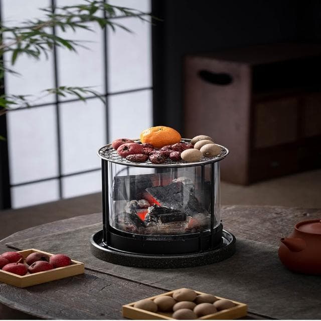 小慕KOGURE 茶爐 煮茶 茶具 圍爐煮茶觀火小炭爐耐熱玻璃茶爐茶室圍爐煮茶取暖爐戶外露營小茶爐煮茶器