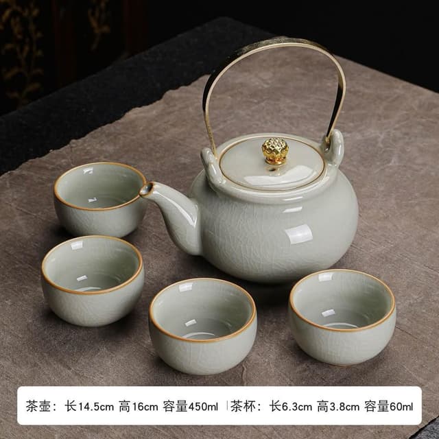 小慕KOGURE 汝窯手工杯 天青開片汝窯品茗杯 茶霑 茶杯 功夫茶具