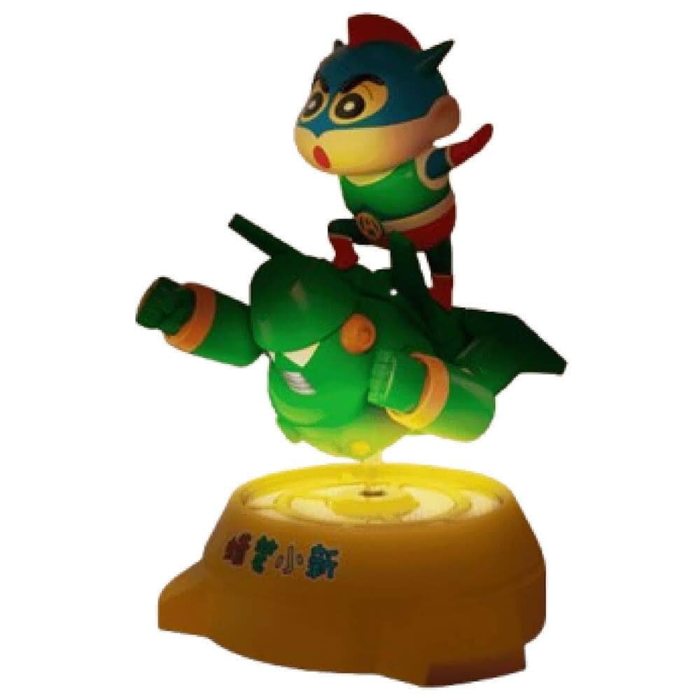 【Hello 蠟筆小新】動感超人轉轉小夜燈 ( 360度旋轉小夜燈 3D立體造型 床頭燈 可調光小夜燈 護眼柔光 手辦 公仔 擺件 玩具 兒童夜燈  臥室裝飾 USB充電 生日禮物 交換禮物 聖誕禮物)