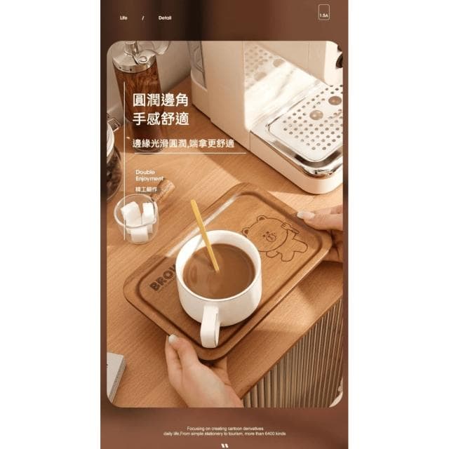【LINE FRIENDS】長方形質感木托盤 (正版授權 熊大 莎莉 擺盤 牛排 餐盤 披薩板 木質托盤 點心盤 甜點盤 果盤 盤子 餐墊 餐盤 炸物盤 蛋糕盤西餐具 抽獎禮物 辦公小物 餐廚 送禮 生日禮物 交換禮物 聖誕禮物)