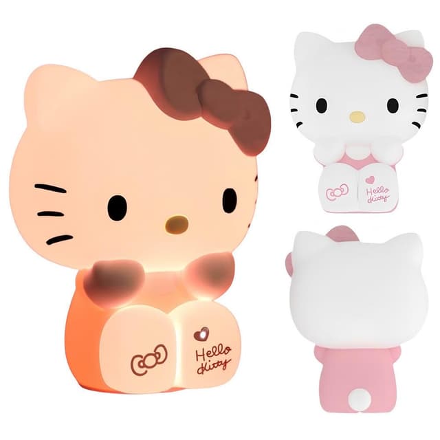 【SANRIO 三麗鷗】Hello Kitty 凱蒂貓 軟Q拍拍小夜燈 (3D立體造型 床頭小夜燈 可調光小夜燈 拍拍燈 三檔色溫 一拍即亮 捏捏燈 解壓 手辦 公仔 擺件 玩具 兒童夜燈  臥室裝飾 送禮 生日禮物 交換禮物 聖誕禮物)