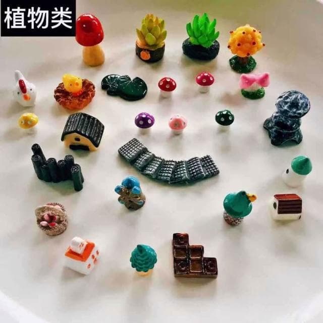 微景觀混裝套組｜造盆景 動物 蛋糕擺件 桌上裝飾 盆栽 園藝 拍攝道具 植物 多肉擺件 水豚 卡皮巴拉 人物 情侶