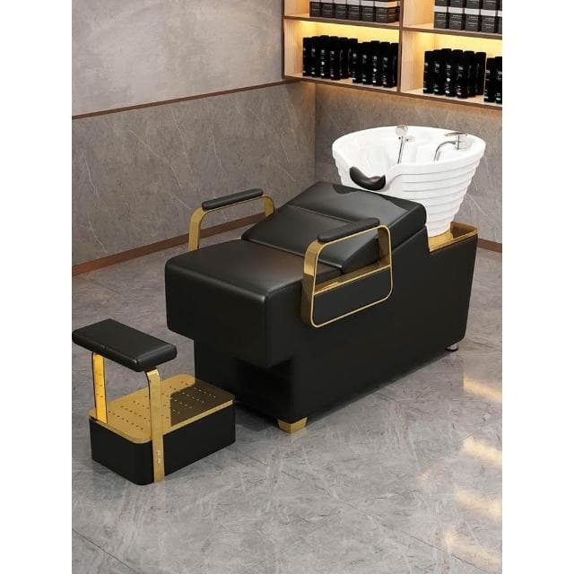 洗頭床理髮店專用美髮店髮廊沖水床陶瓷盆半躺式網紅潮店廠家直銷