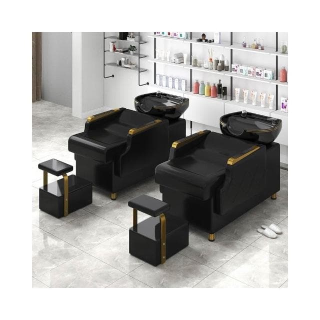 理髮店洗頭床髮廊專用沖水床陶瓷盆半躺式洗頭床網紅款高檔洗頭床