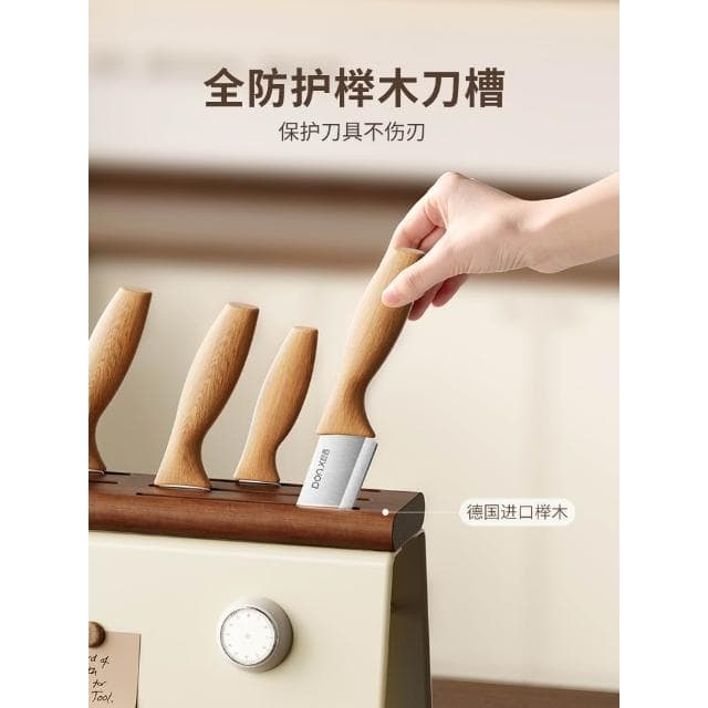刀架臺面實木菜刀架廚房刀具收納置物架原木風刀座家用套裝