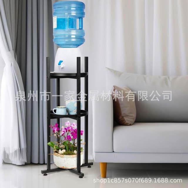 飲水機支架金屬多層植物支架三層落地盆栽花架多層圓盤置物架