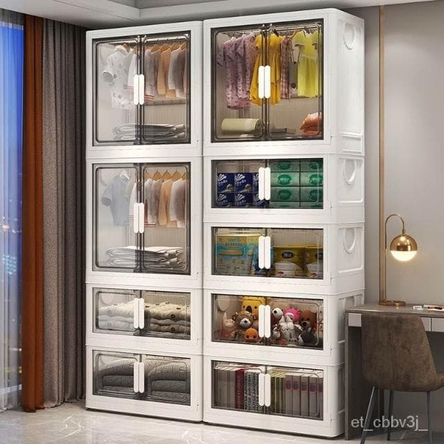 爆款🌈免安裝 超大麵寬 寶寶衣櫃 兒童衣服收納櫃 塑料傢用嬰兒儲物櫃多層 簡易小衣櫥 折疊收納箱 衣物收納箱 兒童衣櫥