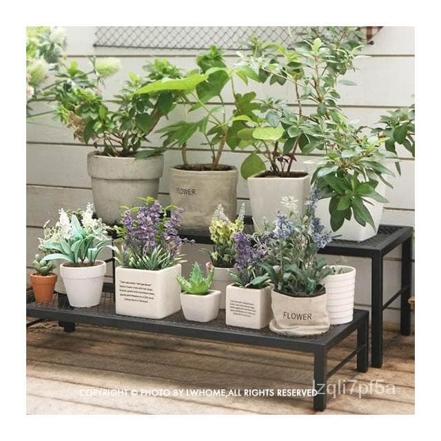可開發票💥免運 北歐多層花架置物架 免組裝 階梯型 鐵藝 防腐 盆栽架 室外 陽臺 闆凳植物架