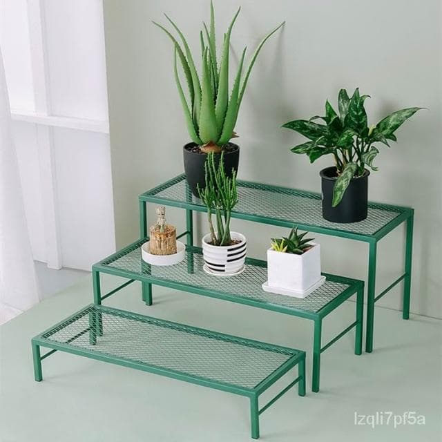 可開發票💥免運 北歐多層花架置物架 免組裝 階梯型 鐵藝 防腐 盆栽架 室外 陽臺 闆凳植物架