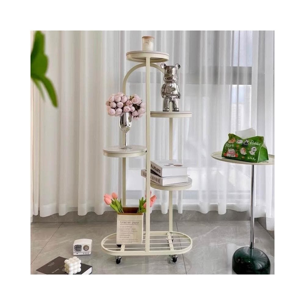 免運｜奶油風多層花架落地北歐客廳鐵藝大理石花架子現代室內綠蘿花盆架花架盆栽架 多肉植物架 陽台花架 陽台落地式花盆架