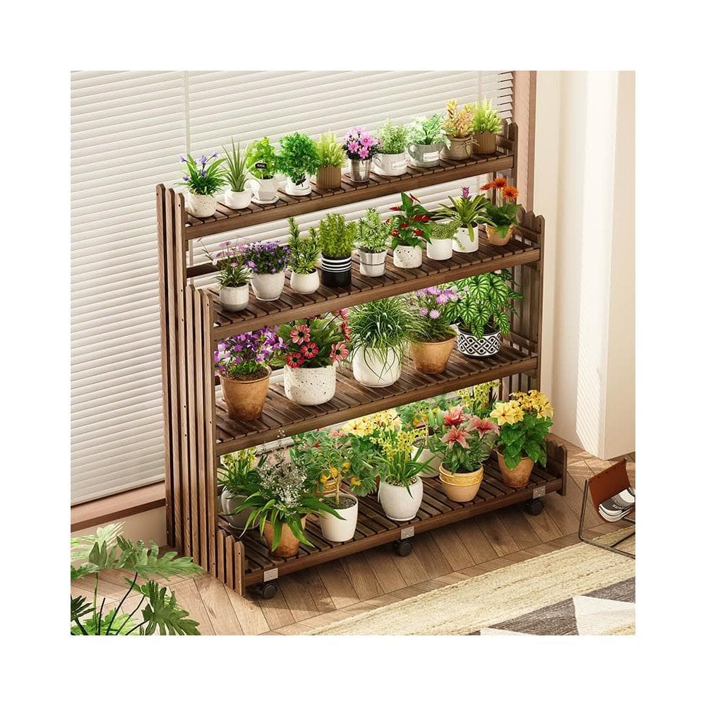 免運｜實木花架置物架陽台客廳落地式可移動階梯式多層植物多肉花盆托架花架盆栽架 多肉植物架 陽台花架 陽台落地式花盆架