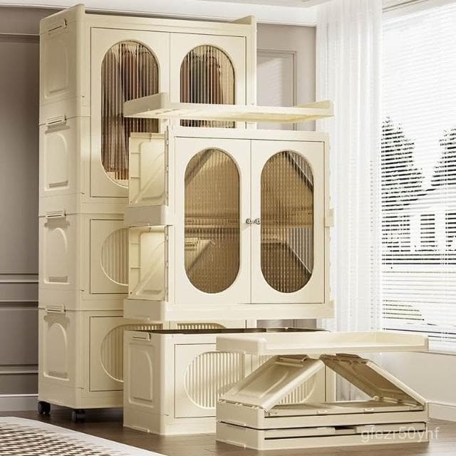 新款 免運 免安裝衣櫃 寶寶衣服收納箱 嬰兒小衣櫥 塑料收納櫃 家用衣櫥 家用零食收納櫃 多用途儲物櫃 大容量收納櫃