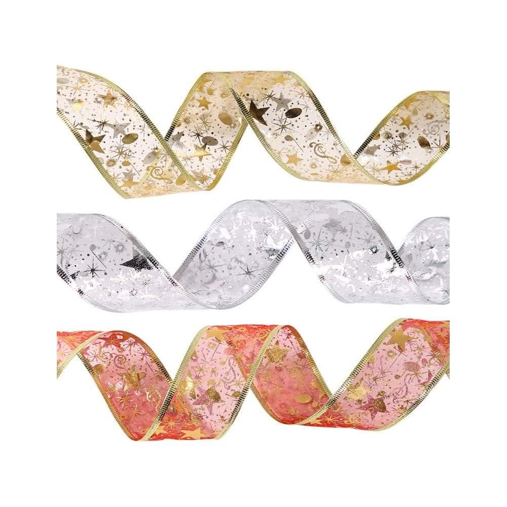 聖誕節 絲帶 音符 五角星 織帶 聖誕樹 裝飾 挂件 聖誕禮物 包裝 緞帶