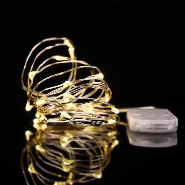 房間裝飾燈 LED 燈串 螢火蟲燈 防水燈串 銅線燈 裝飾燈聖誕節 串燈 裝飾 佈置 銅芯燈 禮物燈 _ 100cm扁盒