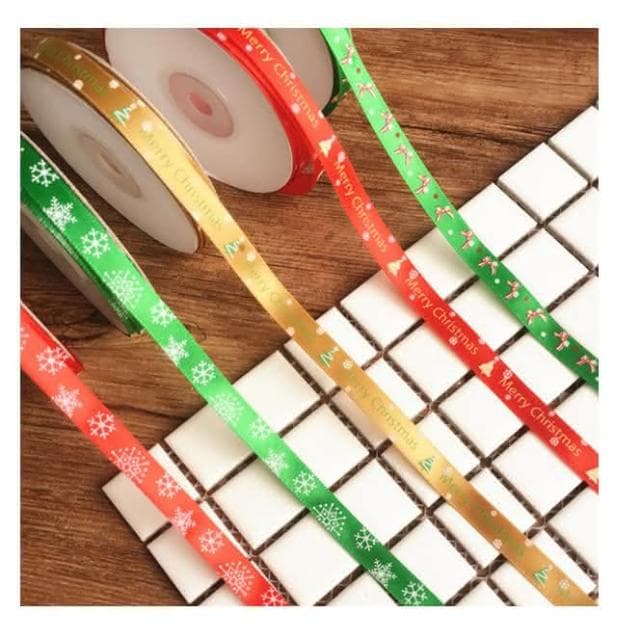 創意 聖誕節 聖誕禮物 DIY 交換禮物 聖誕包裝 緞帶 聖誕裝飾 聖誕樹 絲帶 雪花 聖誕圖片 _兩款