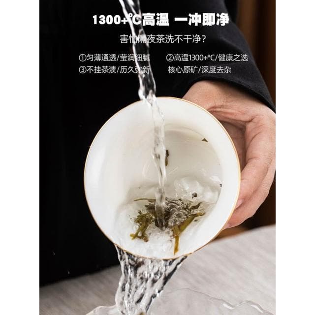 羊脂玉白瓷功夫茶具簡約風家用中式客廳蓋碗泡茶壺茶杯套裝伴手禮