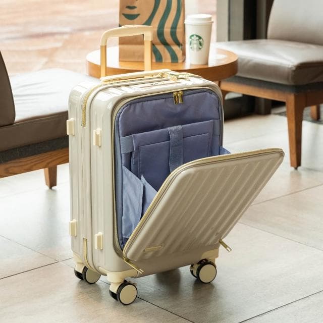 恩赫生活 20吋/24吋多功能行李箱 前開口 USB充電 摺疊杯架 掛勾設計 萬向輪 行李箱 登機箱 旅行箱