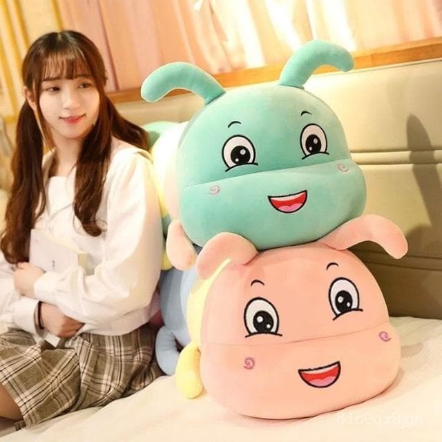免運 可開髮票 超軟抱枕長條七彩毛毛蟲毛絨玩具女孩公仔娃娃生日禮物雙人長枕頭抱枕佈娃娃公仔玩偶長條枕頭女生床上睡覺夾腿