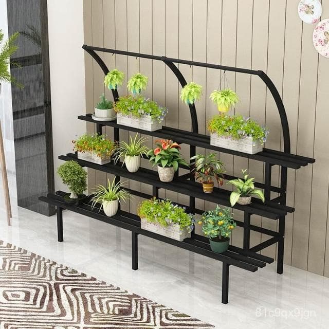 🎉特價下殺 花架 陽臺花架 落地架 新款室內外鐵藝花盆架長方形落地式多層花架陽臺掛式不銹防腐架 植物花架 盆栽架