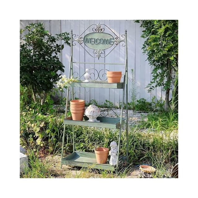 🎉特價下殺 花架 陽臺花架 落地架 歐式可折疊多層陽臺鐵藝花架室內複古置物架作舊多肉落地式花盆架 植物花架 盆栽架