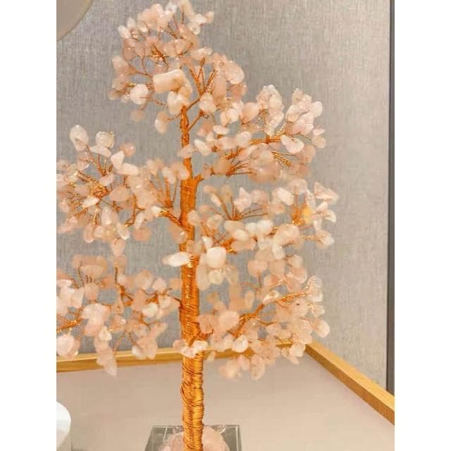黃水晶招財樹粉水晶招桃花發財樹玄關擺設裝飾品居家裝飾喬遷禮物入厝禮物開店 高32xm