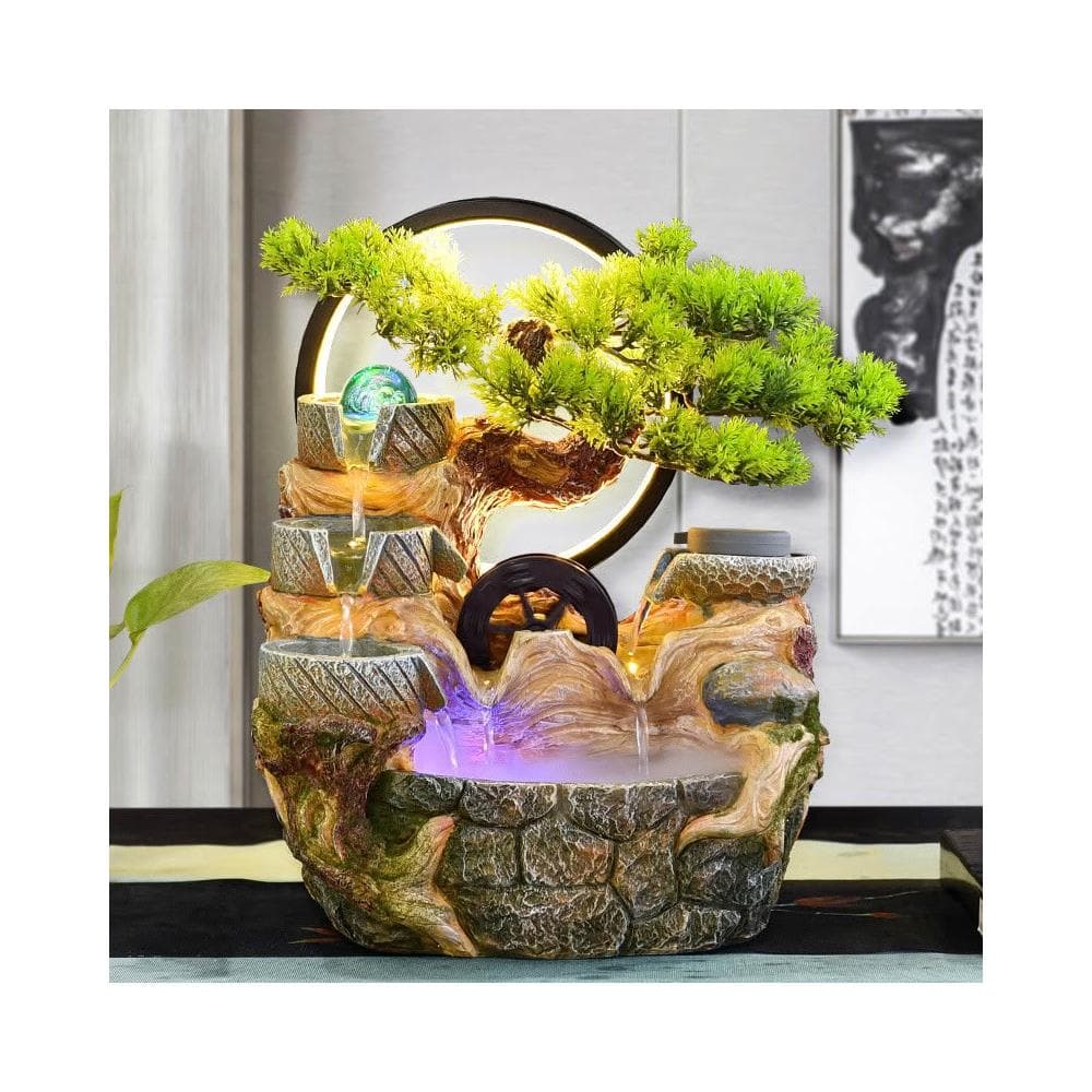 招財水流盆 風水輪 假假山流水噴泉 流水盆 風水球 風水擺件 風水擺飾 開店賀禮 開運 開運球組 喬遷 開業 禮物