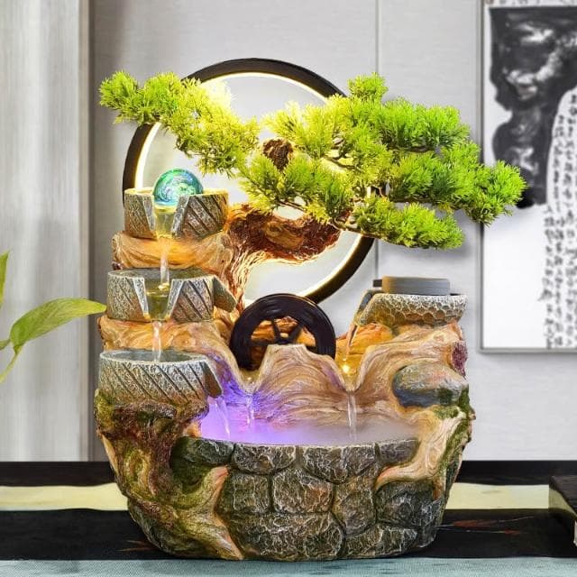 招財水流盆 風水輪 假假山流水噴泉 流水盆 風水球 風水擺件 風水擺飾 開店賀禮 開運 開運球組 喬遷 開業 禮物