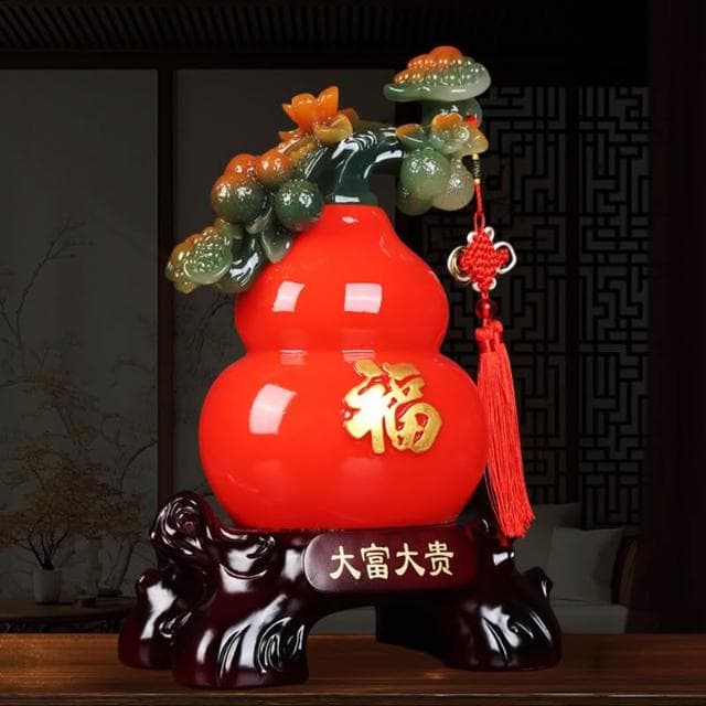 招財玉葫蘆擺件 葫蘆 葫蘆擺件 開業送禮 開店送禮 入厝禮物 招財 客廳擺飾 喬遷酒櫃電視櫃鞋櫃新居玄關禮品工藝品擺件